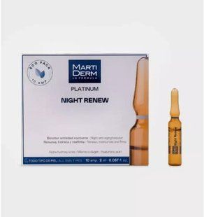 Мартидерм Ночные ампулы для обновления кожи лица MartiDerm Platinum Night Renew Ampollas 10 амп MA022010 фото