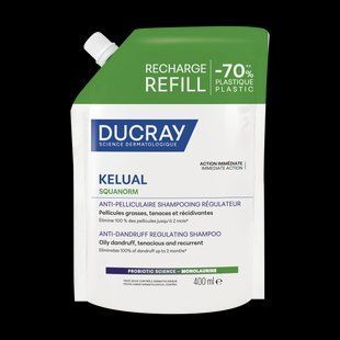 Дюкрэ Келюаль Скванорм шампунь против жирной перхоти Рефіл Ducray Squanorm Shampooing Antipelliculaire 400 мл 2896667503 фото